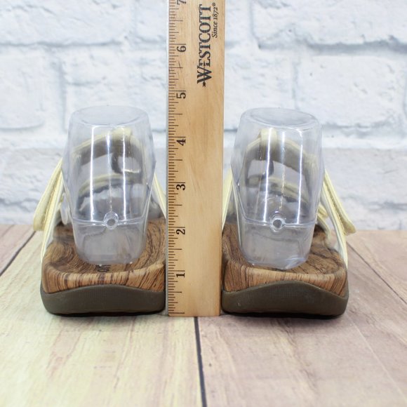 Orthaheel Vionic Layla II Pale Yellow Leather Strappy Slide Sandal Size 8 / 39 - Picture 8 of 9